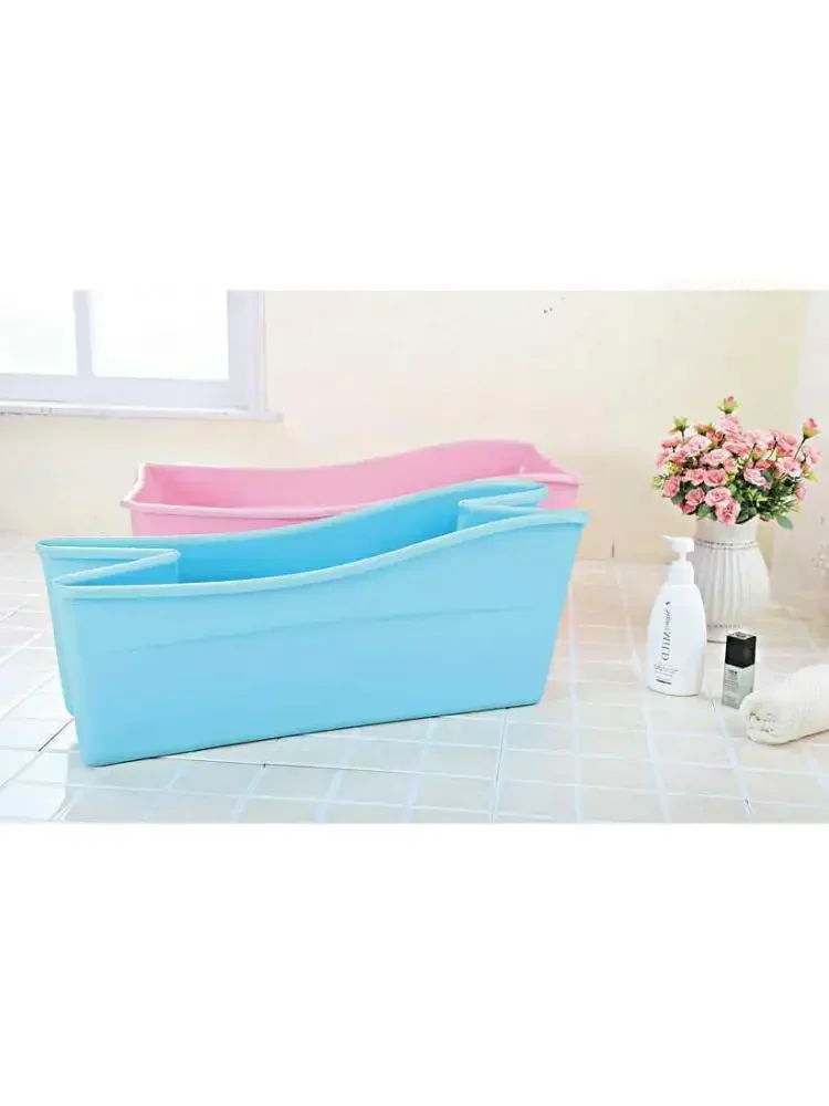 

q Pink Blue PP+TPE folding bath tub For Kids baby Plastic bathtub Safety material 77.5*41*29.5cm