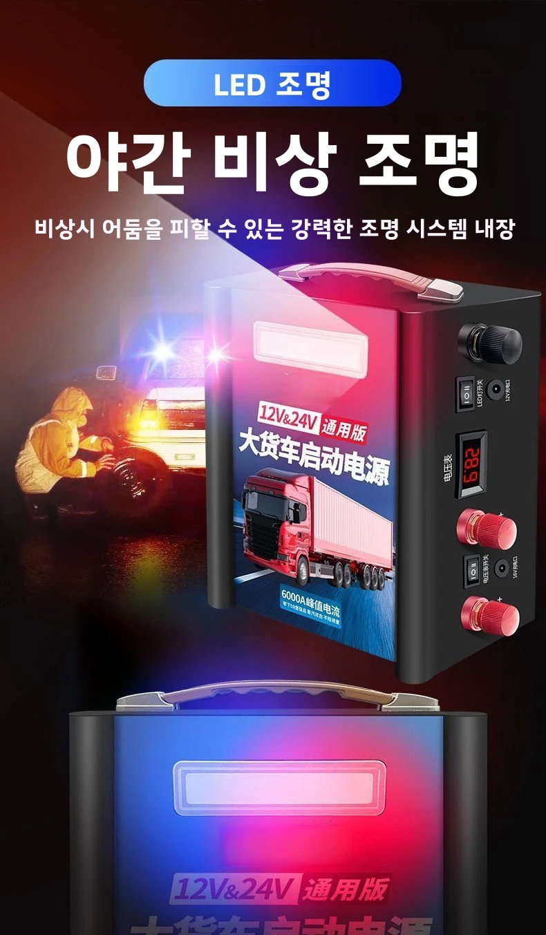 Rig Truck 9999999 ma Booster Jump Starter For 12V Car 24V Truck Diesel Gas Double Can Start Van/Bus/Tank/Pickup/Tanker/Excavator