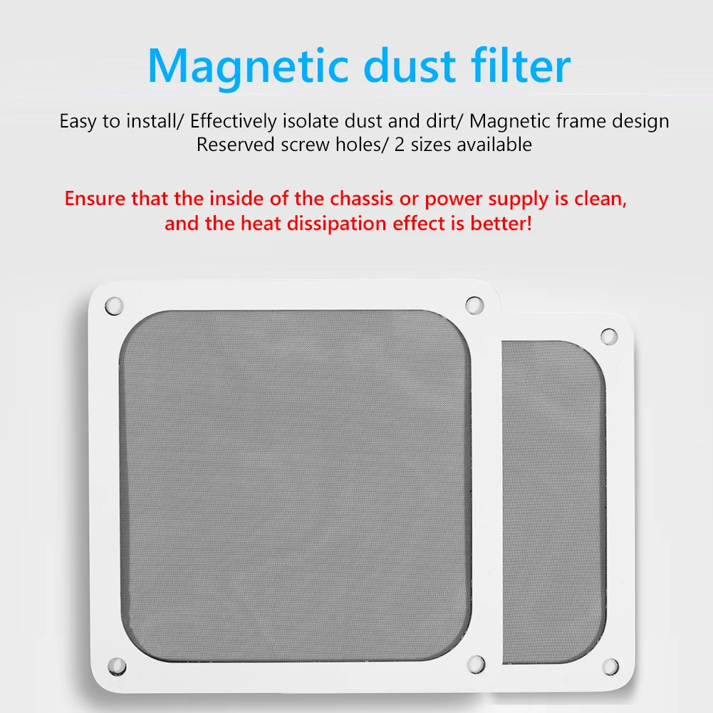 8-14cm Computer PC Case Cooling Fan Magnetic Dust Filter Mesh PVC Net Guard PC Chassis Cooling Fan Dustproof Mesh Cover Frame