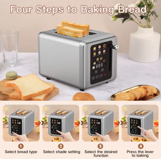 

6-in-1 Smart Touch Screen Breakfast Machine Multifunctional Sandwich Maker Household Toast Waffle Maker Toast Driver
