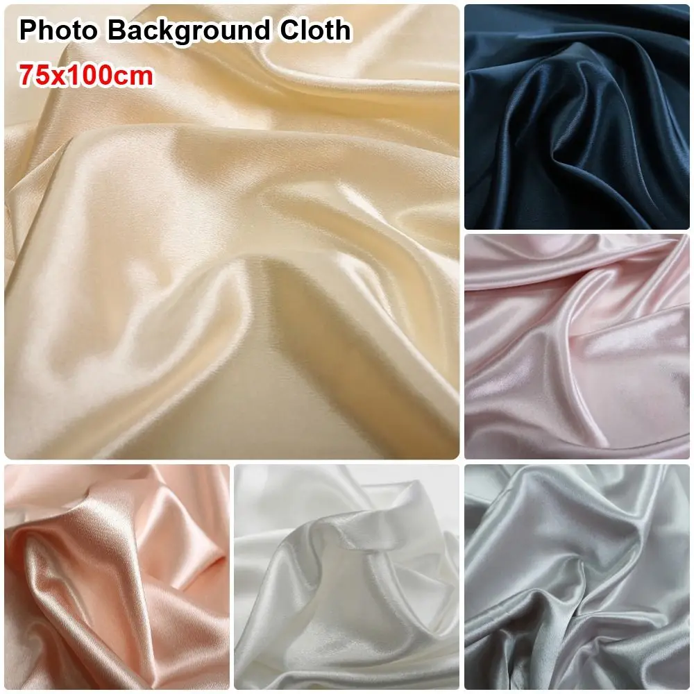 1Pcs 75x100cm Crystal Satin Props Glossy Fabric Nail Polish Photo Background Cloth Handheld Smooth Decoration Cloth