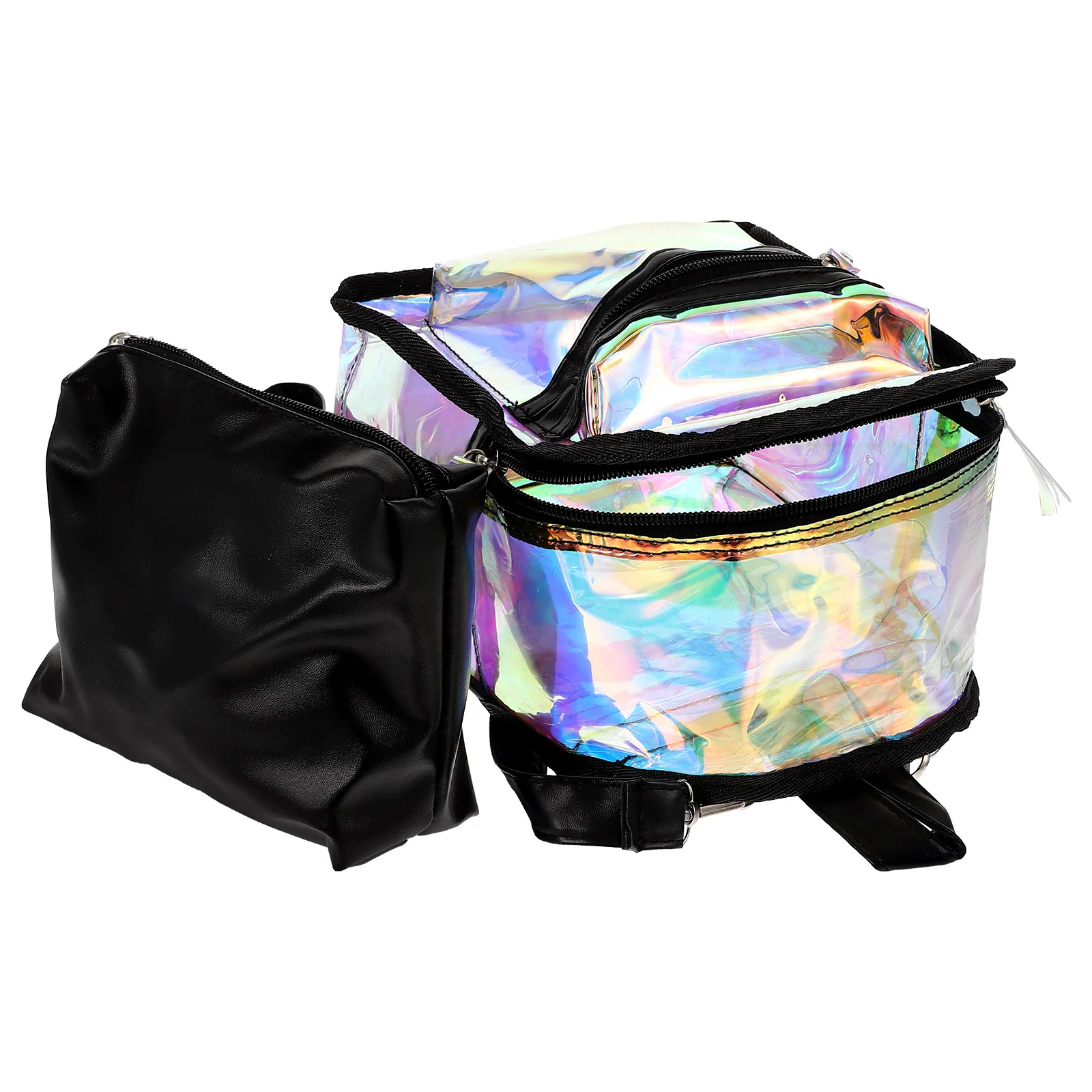 

Dazzling Backpack Black Dual Shoulder Bag Lightweight Zipper Closure Practical Storage For Travel Camping Outdoor Use