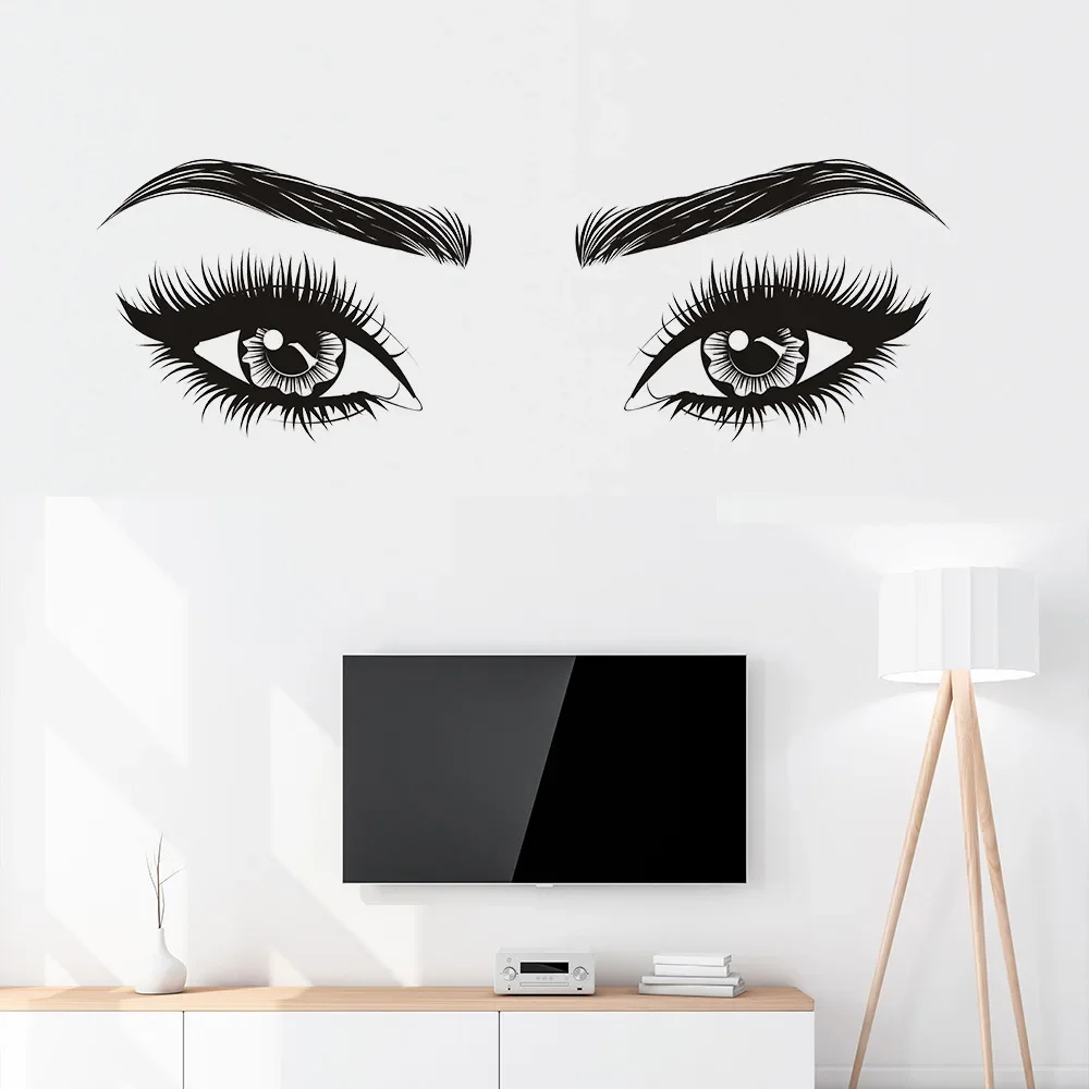 Eyebrows Store Decor Fashion Girls Lash Brows Eyes Wall Stickers Living Room Decoration Decals for Furniture Sticker Decoration