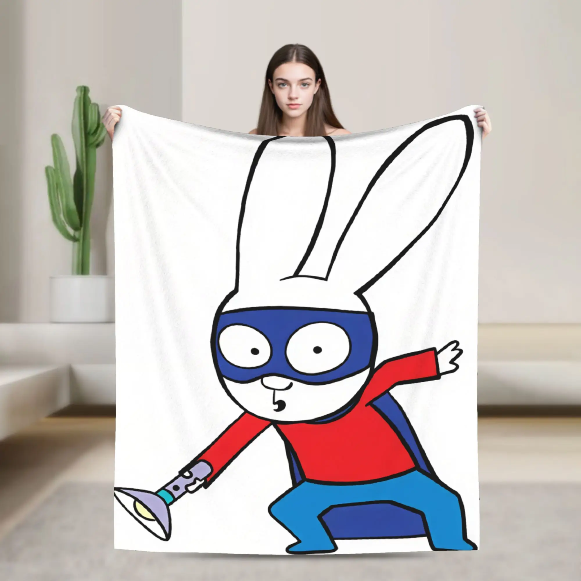 Simon Super Rabbit  Blanket Quality Soft Warm  Throw Blanket Spring Airplane Travel Couch Chair Comfortable Bedspread