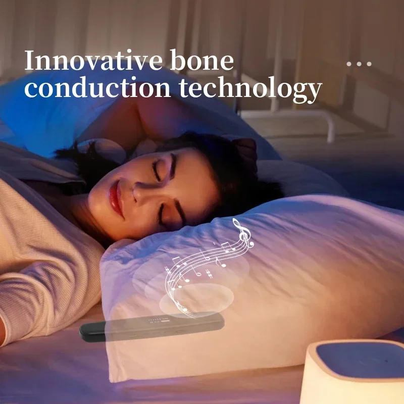 

Bone Conduction Bluetooth Music Box Wireless Portable Speakers Stereo Bass Under Pillow Improve Sleep Support TF Card Playbac