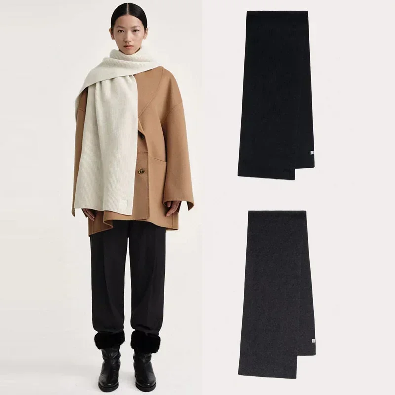 

TT@ Women Winter Scarf Wool Cashmere Solid Color 180* 36cm Casual Style Multi Colors Keep Warm All-Matched Minimalism