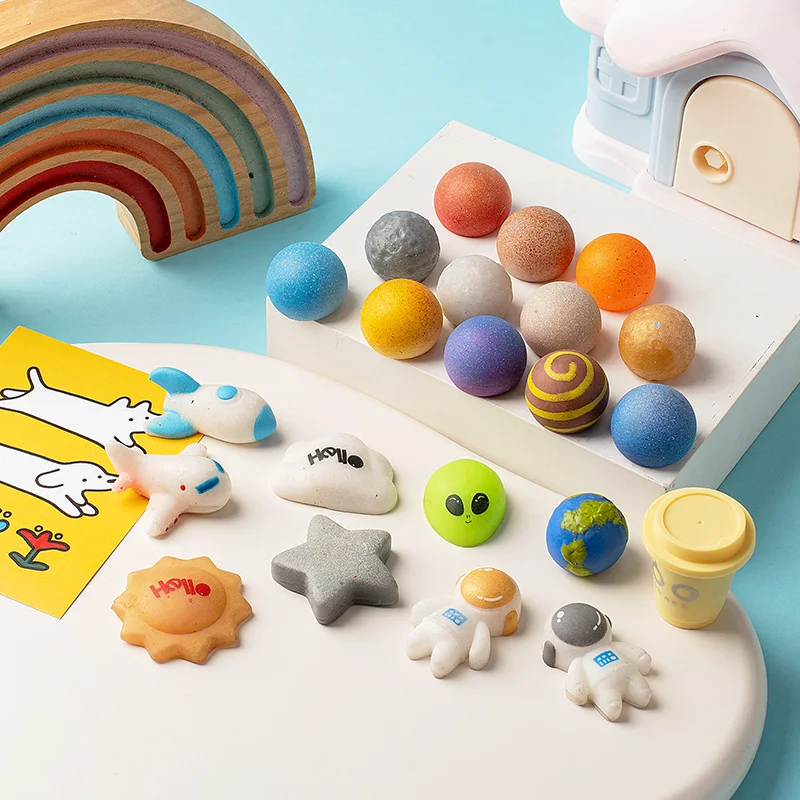 Série galáxia mochi brinquedos mole espaço planeta alienígena bolas de estresse espremer brinquedo sensorial crianças festa favor goodie saco decoração mesa