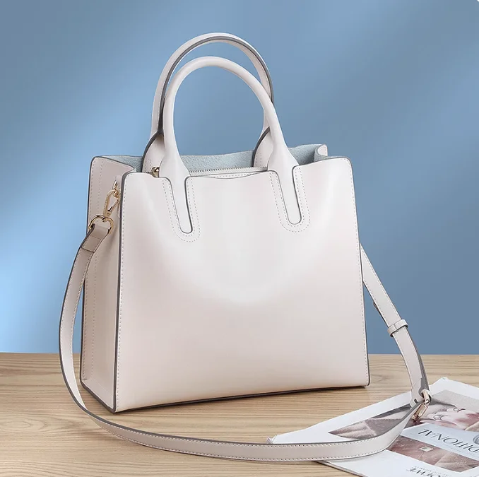 

Genuine leather women's bag 2025 new style tote bag commuter large bag briefcase large capacity shoulder messenger bag