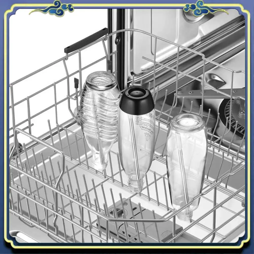 A56P-Dishwasher Bottle Holders Dishwasher Insert For Sodastream Crystal And Duo With Extended Silicone Cap, 26.7 Cm 5Pcs