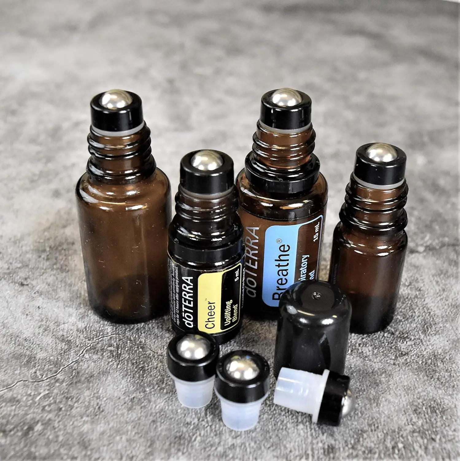 12Pcs Reusable Leakproof Metal Roller Ball Inserts with Top for 5ml 15ml Essential Oil Bottles Fits doTERRA, Young Living, Plant