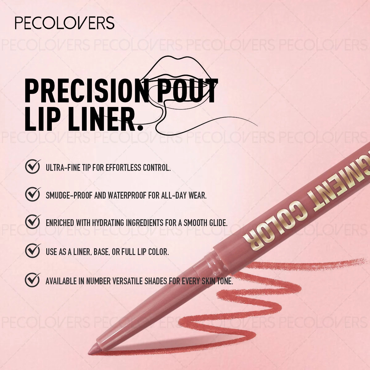 Matita labbra opaca impermeabile, rossetto a lunga durata, rossetto liscio, antiaderente e idratante