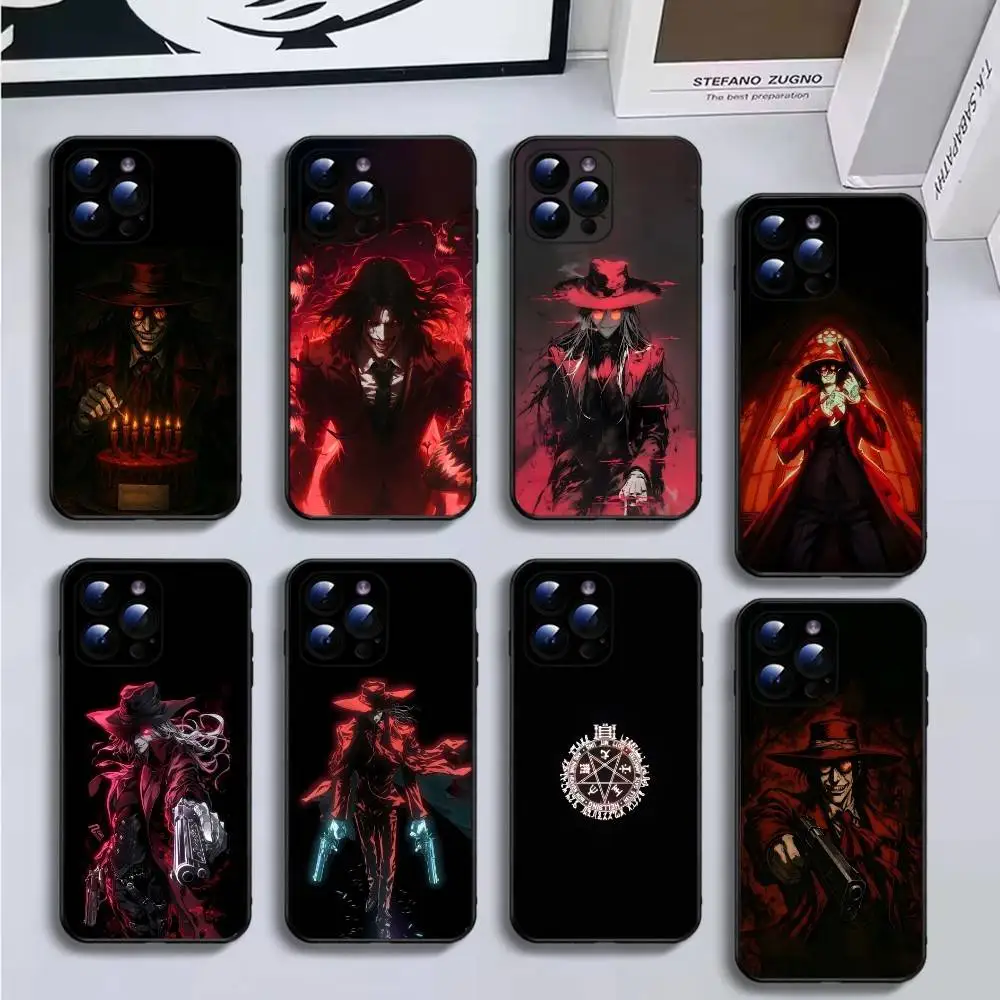 

Hot Blooded Anime H-Hellsing Ultimate Phone Case For iPhone17,16,15,14,13,12,11 Plus,Pro Max,Soft Black Cover