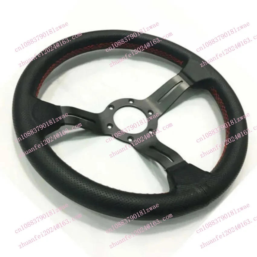 Steering Wheel Classic ND Black Leather 330mm 13INCH For Universal Car Adjustable Personalized Modified Steering Wheel