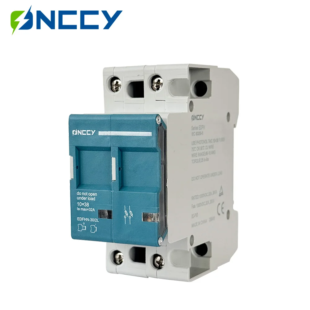 ONCCY 2P DC Fuse Holder with light, Parallel DC Fuse Holder 10*38mm High Voltage Solar PV 1000V 32A Base Photovoltaic System