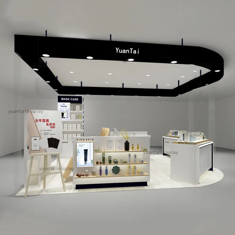 custom.Custom-Crafted Display Furniture Cosmetics Exhibition Cosmetic Kiosk Display Showcase Presentation