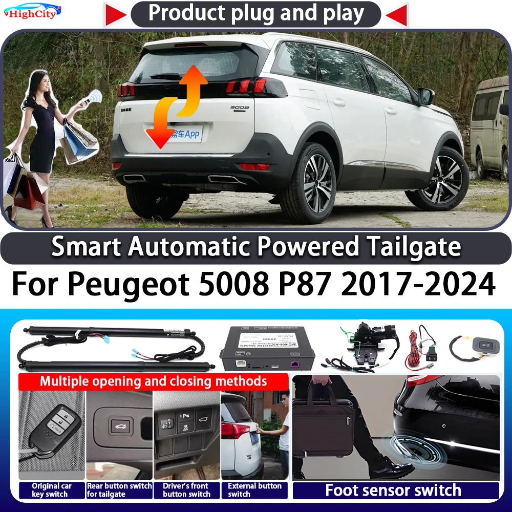 

For Peugeot 5008 P87 2017-2024 OEM Smart Automatic Powered Tailgate Key Control Trunk Lift Close Kit Electric Power Tailgate