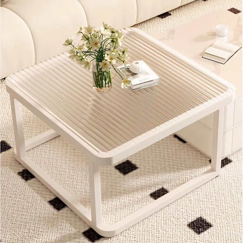 

Transparent Glass Coffee Table Acrylic Wood Drawers Standing Computer Side Table Writing Mesas Bajas Chinese Style Furniture