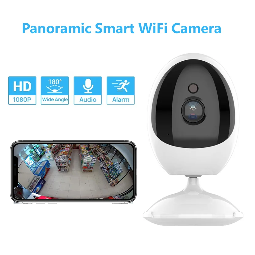 ICSEE APP 180 Degree Panoramic Super Wide Angle Fisheye lens 1080P Home Secuity Network Camera