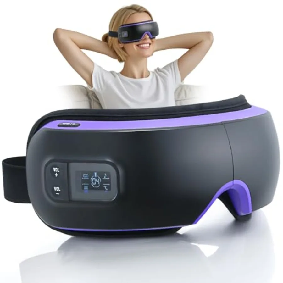 

Массажер для глаз с подогревом, совместимый с FSA/HSA, компрессионный массаж для глаз для снятия головной боли и улучшения сна, подарки на день рождения