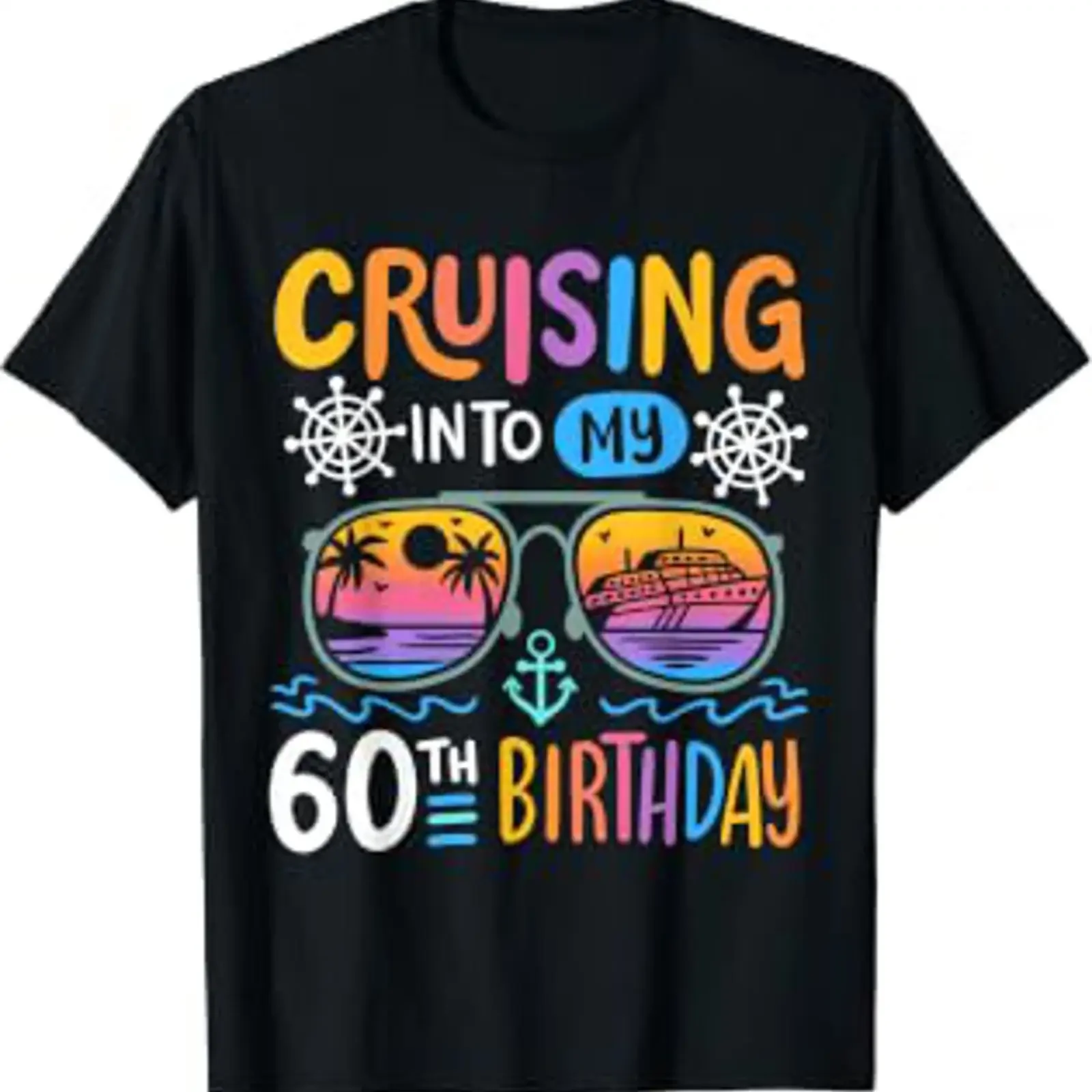 Cruising Into My 60th Birthday Party 60 Year Old Bday Cruise T Shirt vintage Washed Slightly designer clothes