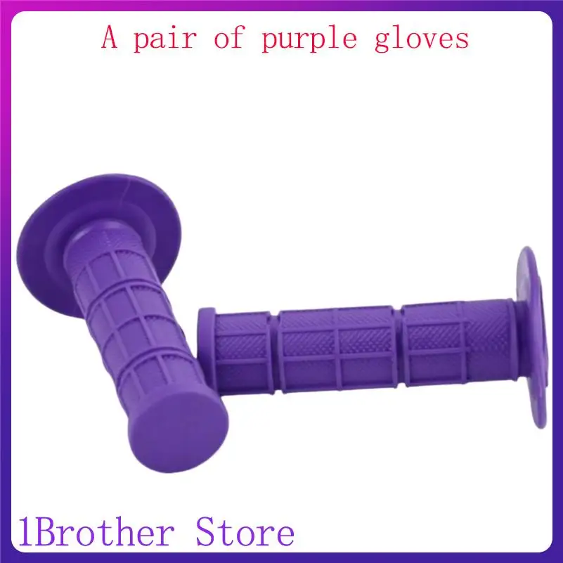 Purple Motorcycle Handlebar Cover Gloves, Wear Resistant Throttle Clutch Grip Pair