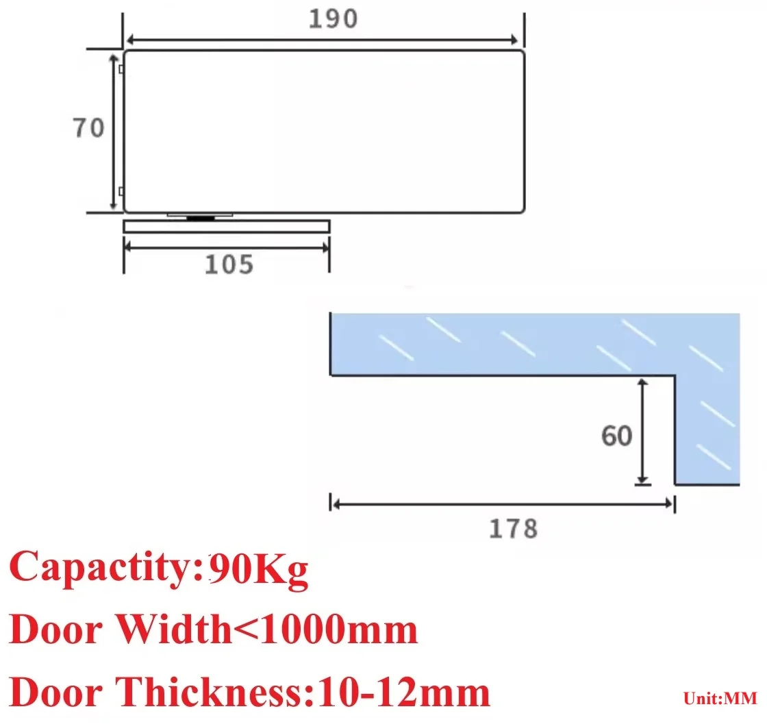 1Pc Surface Mount Non-Digging Floor Spring Hydraulic Bottom Patch Fittings For Glass Door