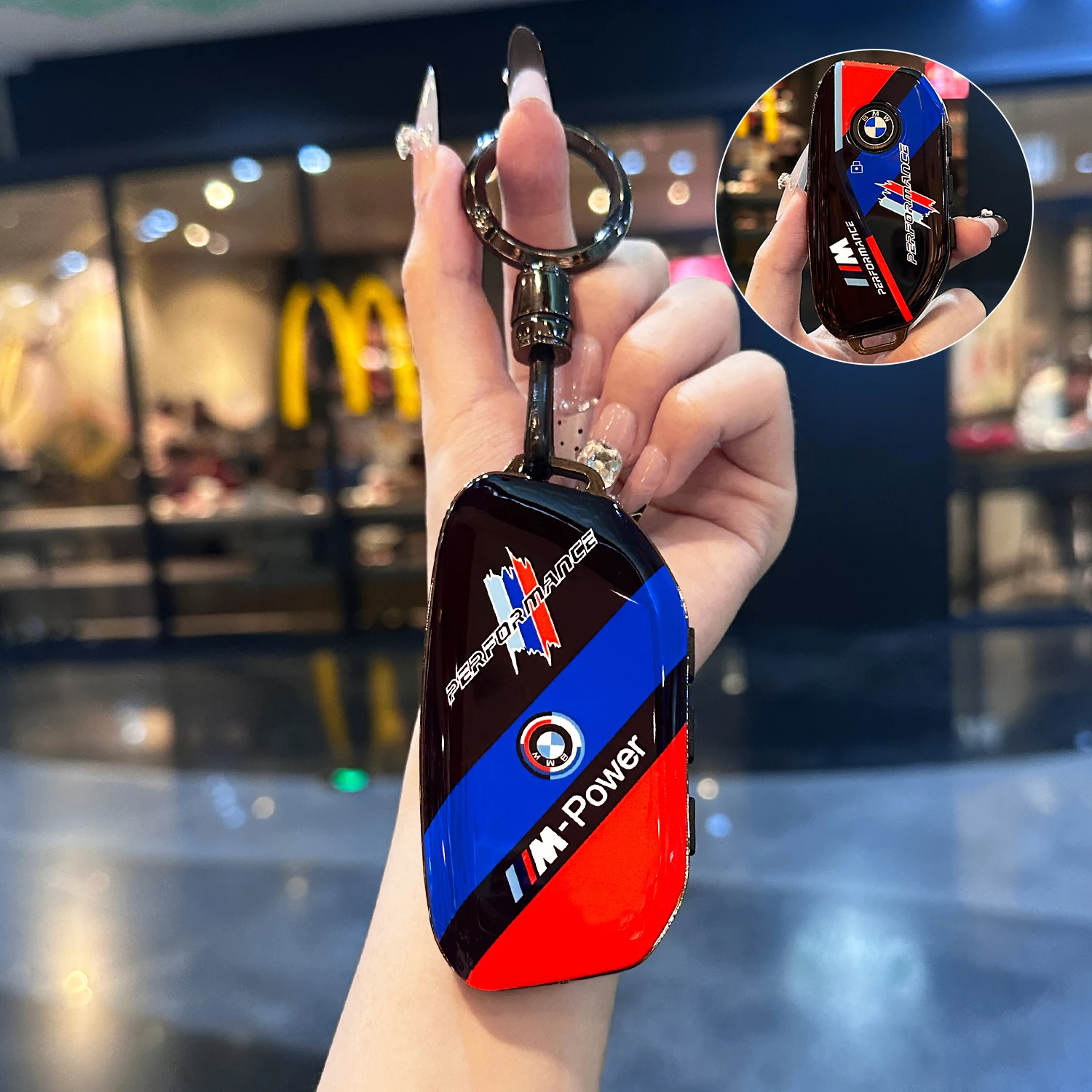 

High-end Car Remote Key Case Cover Shell Bag Key Protection for BMW Series 7 735i 740Li X7 X1 U11 2023 I7 G07 LCI XM Car Sticker