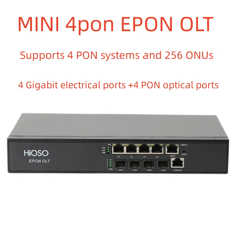 Mini 4pon EPON OLT, AC 100-240V, WEB SNMP CLI HA7004T, COMPATIBLE HUAWEI, ZTE, FiberHome, XPON ONUs