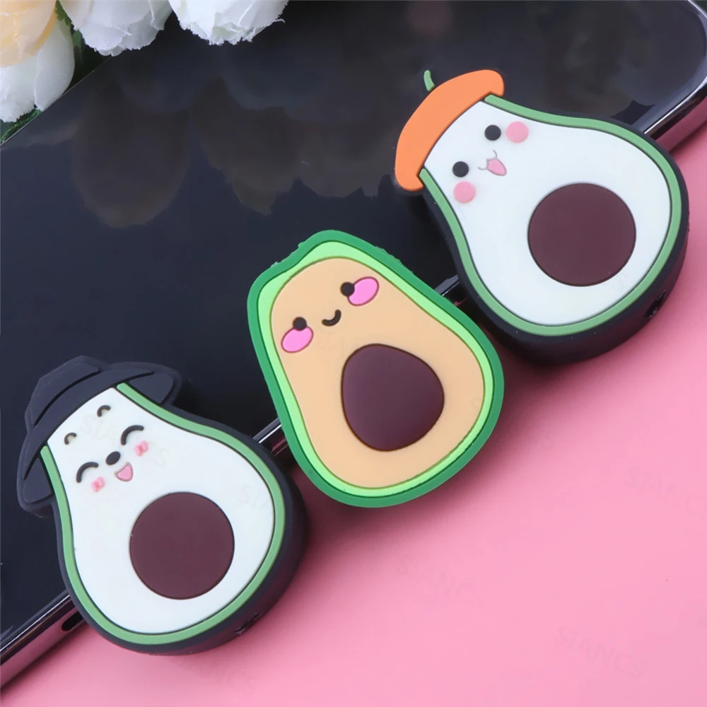 Avocado Cartoon Cable Protector Organizer Charger Protector Cable   Winder Cute Data Line Cord Protective Cover For iPhone