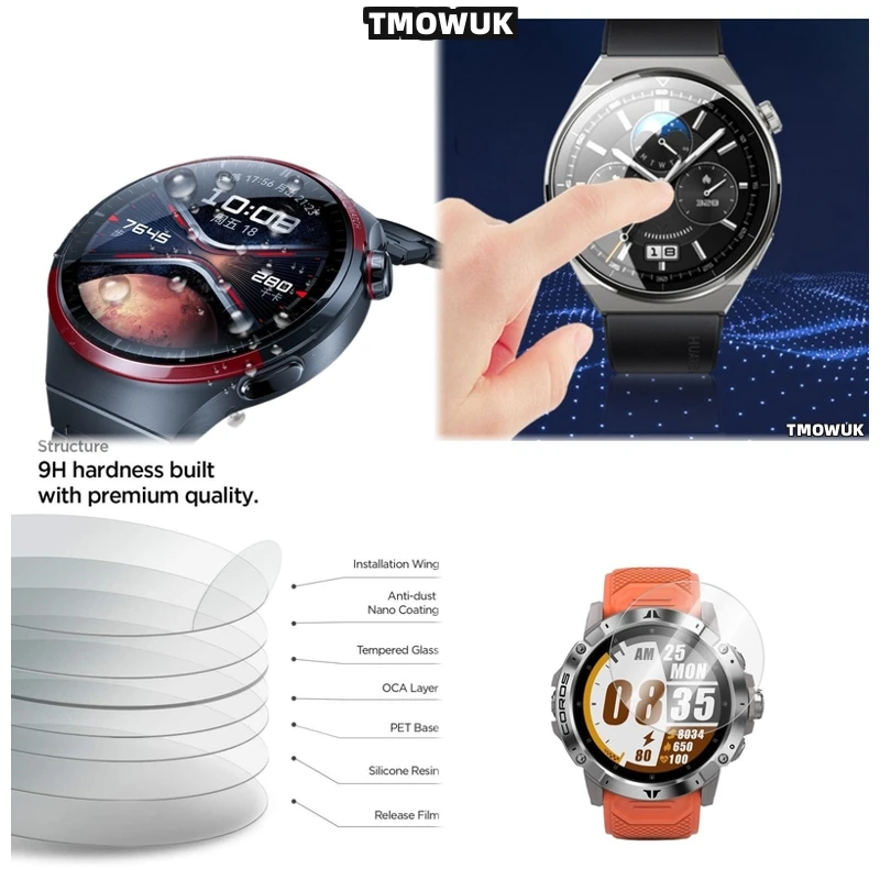 

For Coros PACE 2 3 42 46 MM APEX 2 Pro VERTIX 2 2S Tempered Glass Screen Protector For Smart Watch With HD Clarity And 9H Hardne