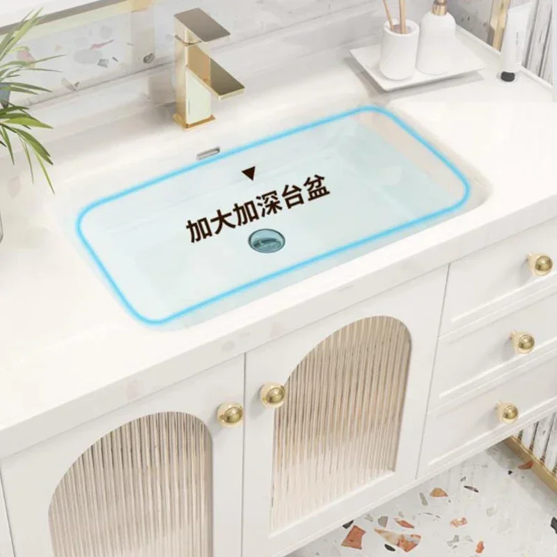 Modern Multifunction Bathroom Vanities Shelves Storage Sink Open Bathroom Vanities Simple Design Home Furniture Gabinetti LLBC image 4