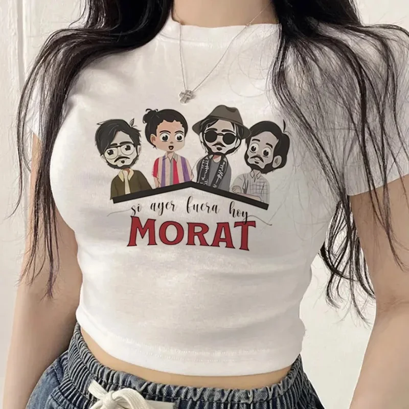 Morat crop top girl party meme alternative  japan 2000s t-shirt clearance sales jojifuku anime grunge baddie