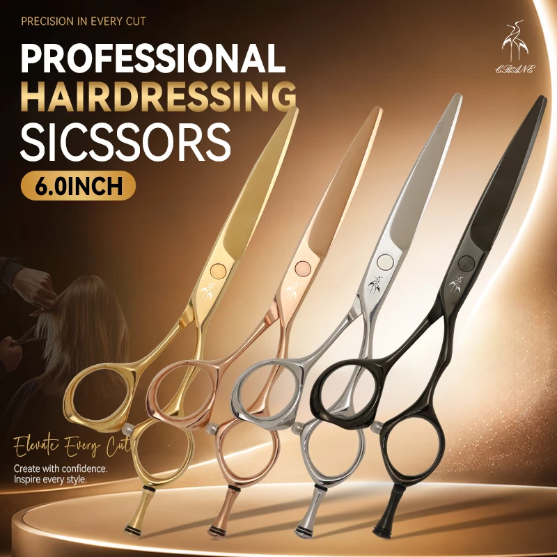 Crane Asian style barber scissors four colors design high-end quality Japanese VG10 steel