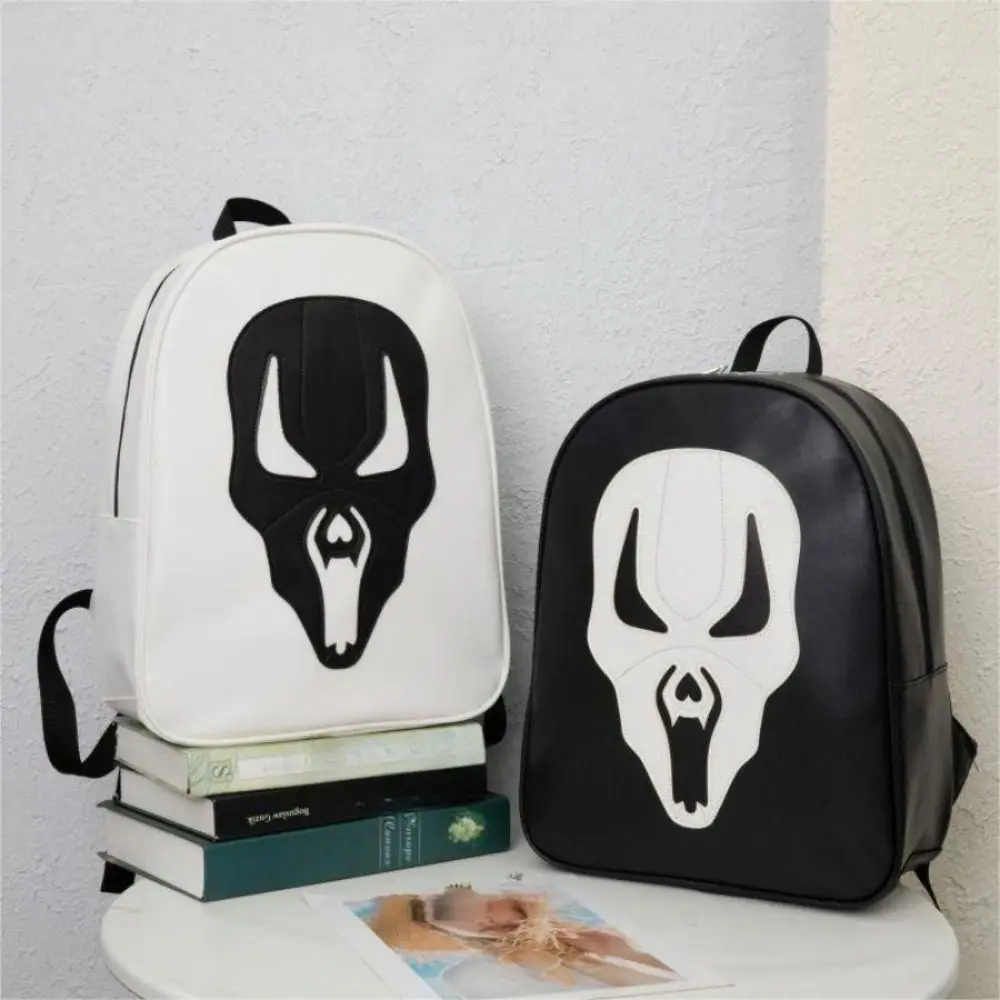 PU Leather Halloween Skull Head printed Bag Zipper Handbag Halloween Ghost Skull zaino borsa da viaggio impermeabile