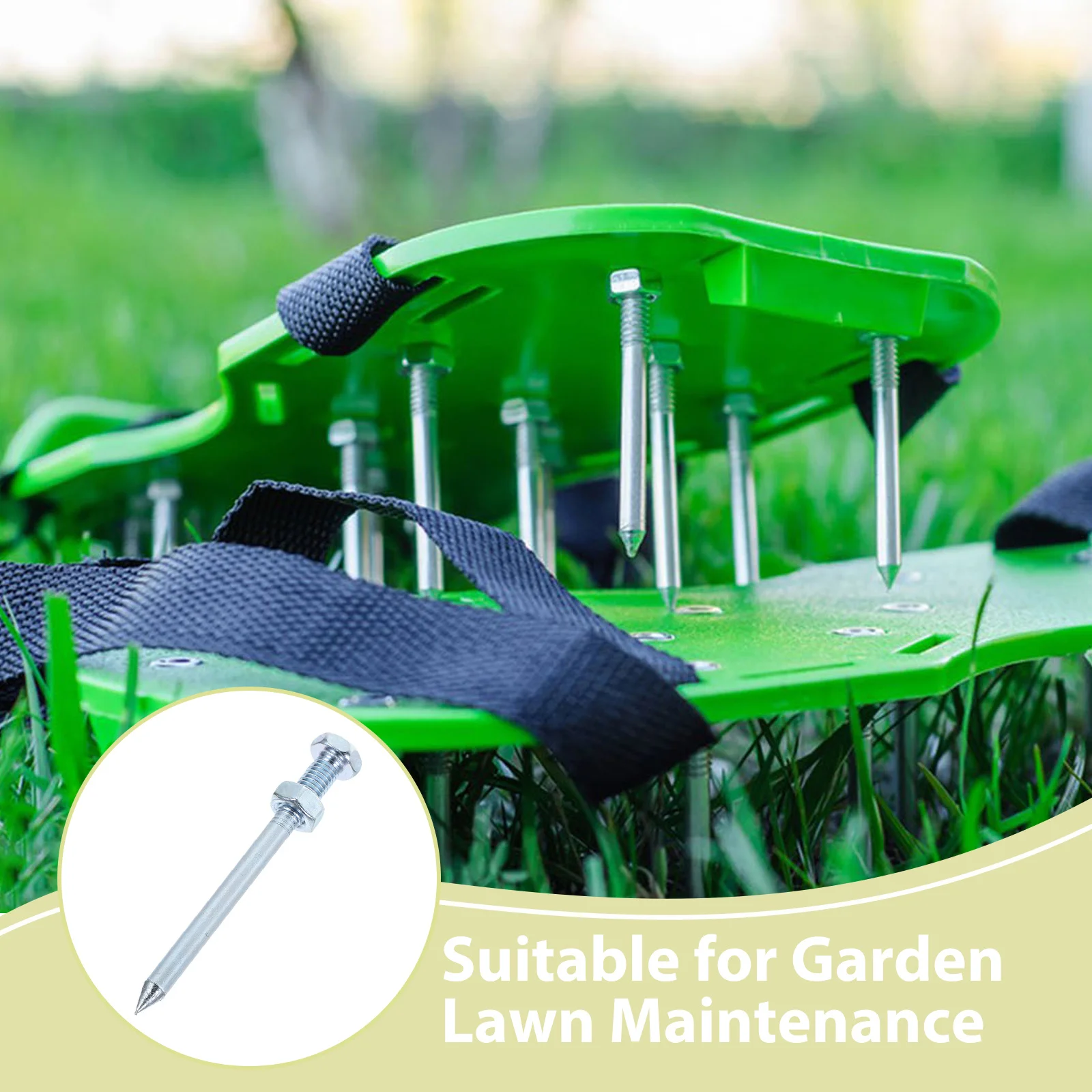 잔디 통기화 신발용 금속 스파이크 10개, 헤비 듀티 교체용 페그, 정원 스파이크 도구, 마당용 통기화 신발 교체용 스파이크