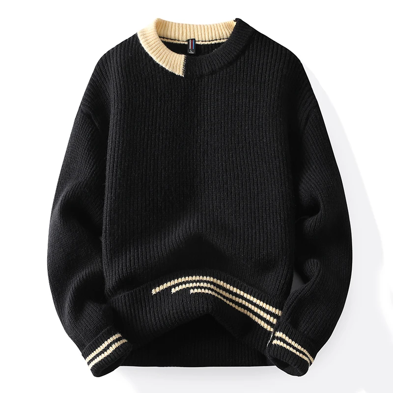 

Autumn Winter Men New High Quality Rollneck Sweaters Pullover Solid Color Knitted Sweater Men Casual Warm Pullovers Knitwear Man