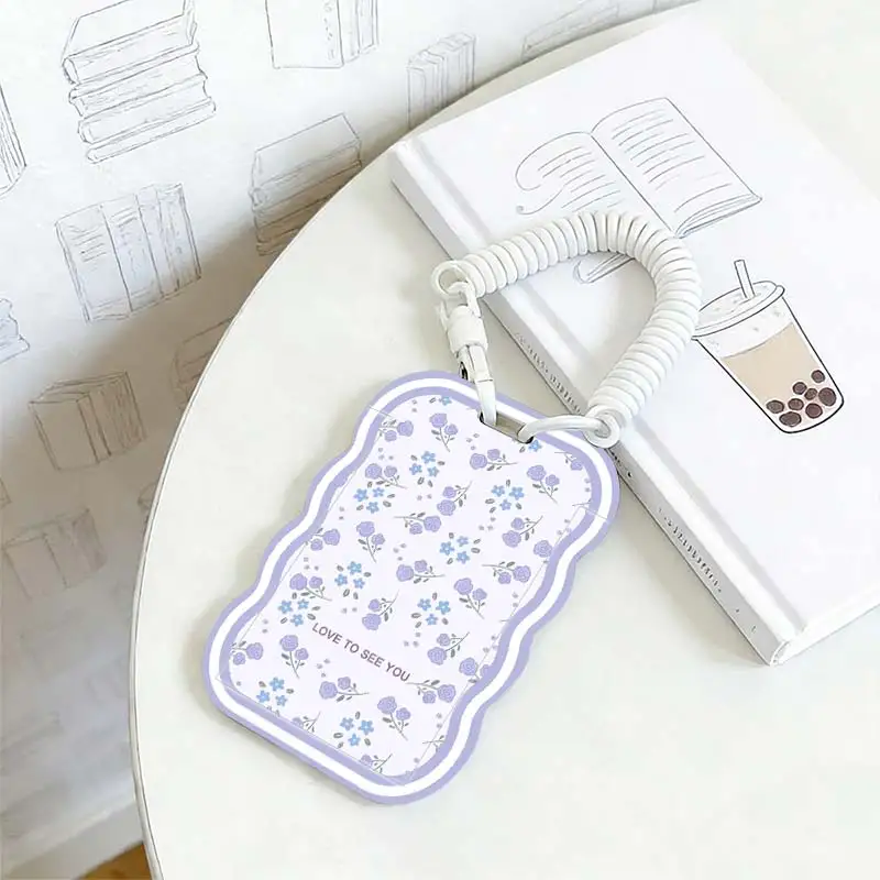 Card Protection Cover for Student Bus/Meal Card Protection Case Kpop Photocard Holder Stretchable Spring Cord Photo Protector