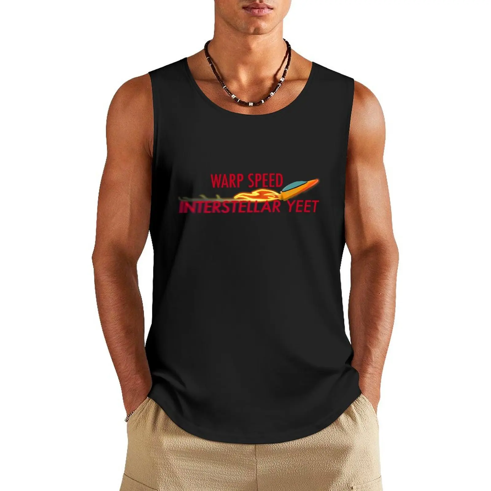 Warp Speed: Interstellar Yeet Tank Top gym clothing men Gym t-shirt man summer