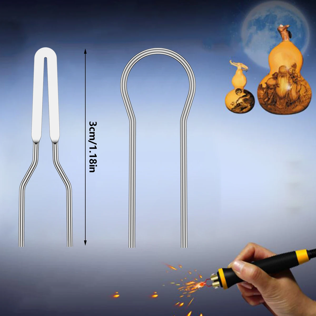 23pcs Wood Burning Tips Pyrography Tips Nibs Kit Wire Pen Nibs Replacement Tools for High Impedance Adjustable Pyrography Machin
