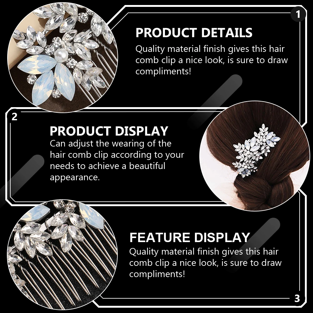 

1 Pcs Beautiful Wedding Hairpin Rhinestone Pearl Bohemian Hair Comb Clip Zinc Alloy Accessory