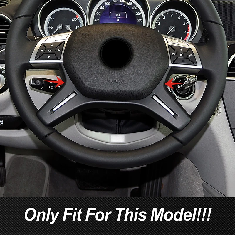 For Mercedes Benz C Class W204 2011-2013 Console Steering Wheel Panel Frame Car Carbon Fiber Pattern Trim Interior Accessories