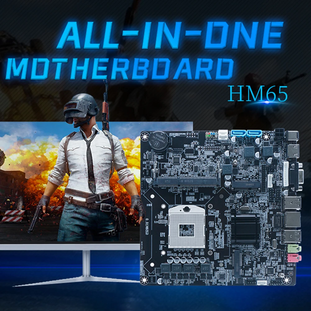 HM65 Micro-ITX Motherboard All-in-1 LGA988 Desktop Motherboard M.2 SATA MSATA USB2.0 VGA HDMI-Compatible PC Motherboard