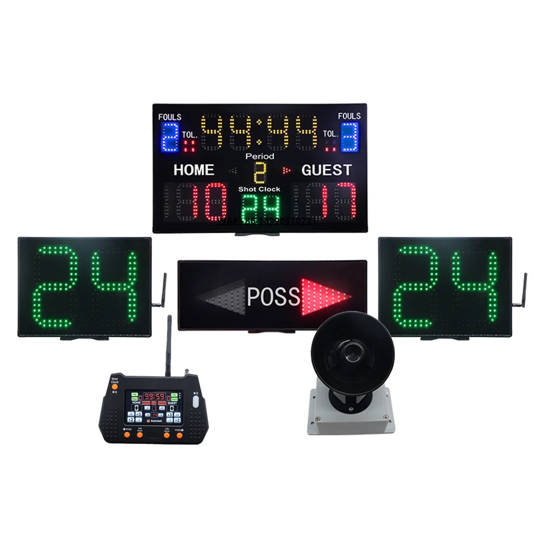 

18650 Built-in Battery or Type-C Powered Scoreboard Digital LED Basketball Scoreboard With 24s Shot Clock