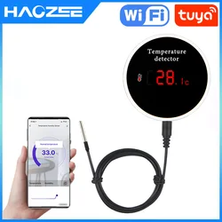 Tuya Smart WIFI Thermometer With External Temperature USB Charge or Rechargable Battery