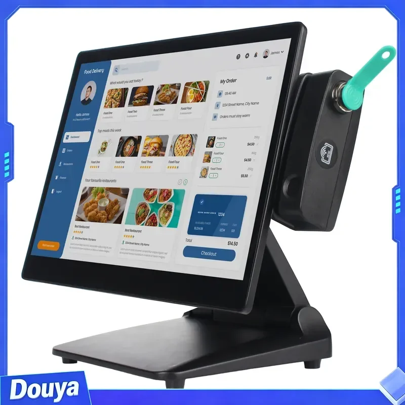 15.6 Inch Smart POS System With 4-in-1 Module Fingerprint NFC I-button Ultra-Thin Foldable POS Terminal