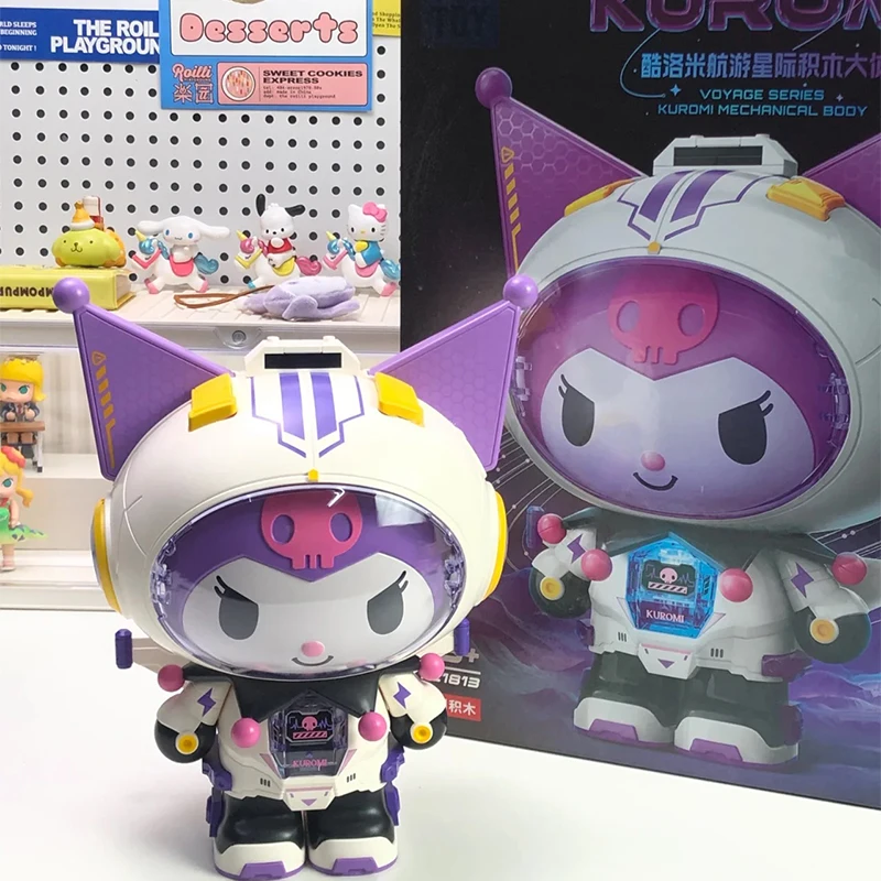 Nieuwe Sanrio Bouwstenen Originele Kuromi Semi-Mechanische 3d Groot Decoratief Model Puzzelspellen Kinderspeelgoed Verjaardagscadeau