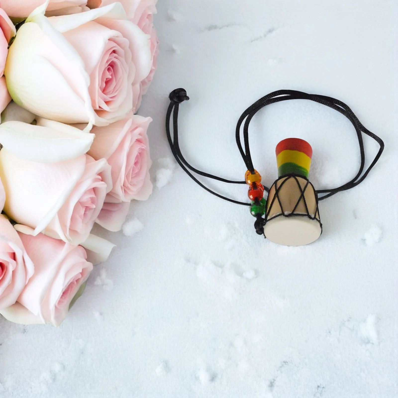 

6 Pcs Mini African Drum Necklace Charm Drums Necklaces Jewelry Key Djembe Acrylic Percussion Music Pendant