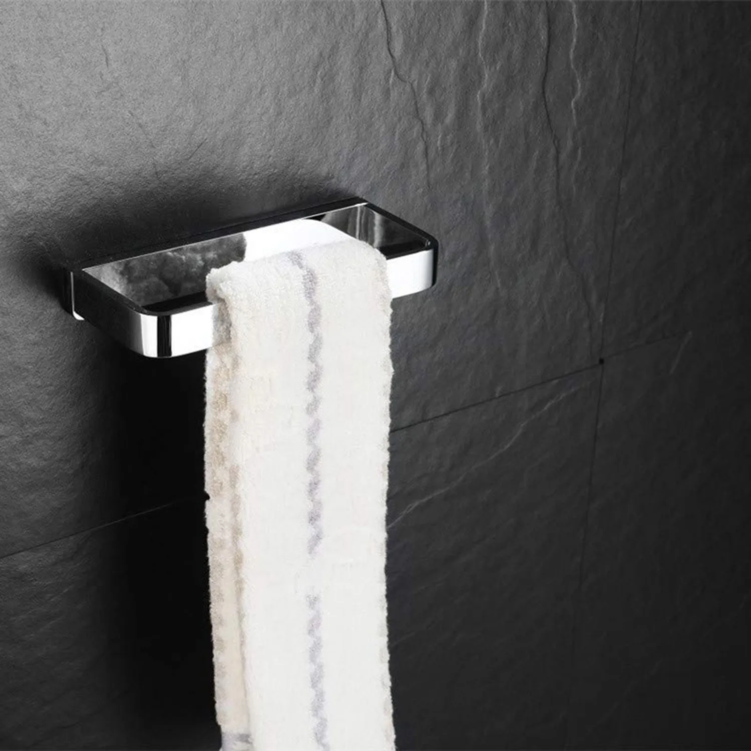 Retail Towel Ring Frame Solid Brass Polished Chrome Surface Bathroom Square Accessories Wall-Mounted Towel Rack Bathroom Wall Ha