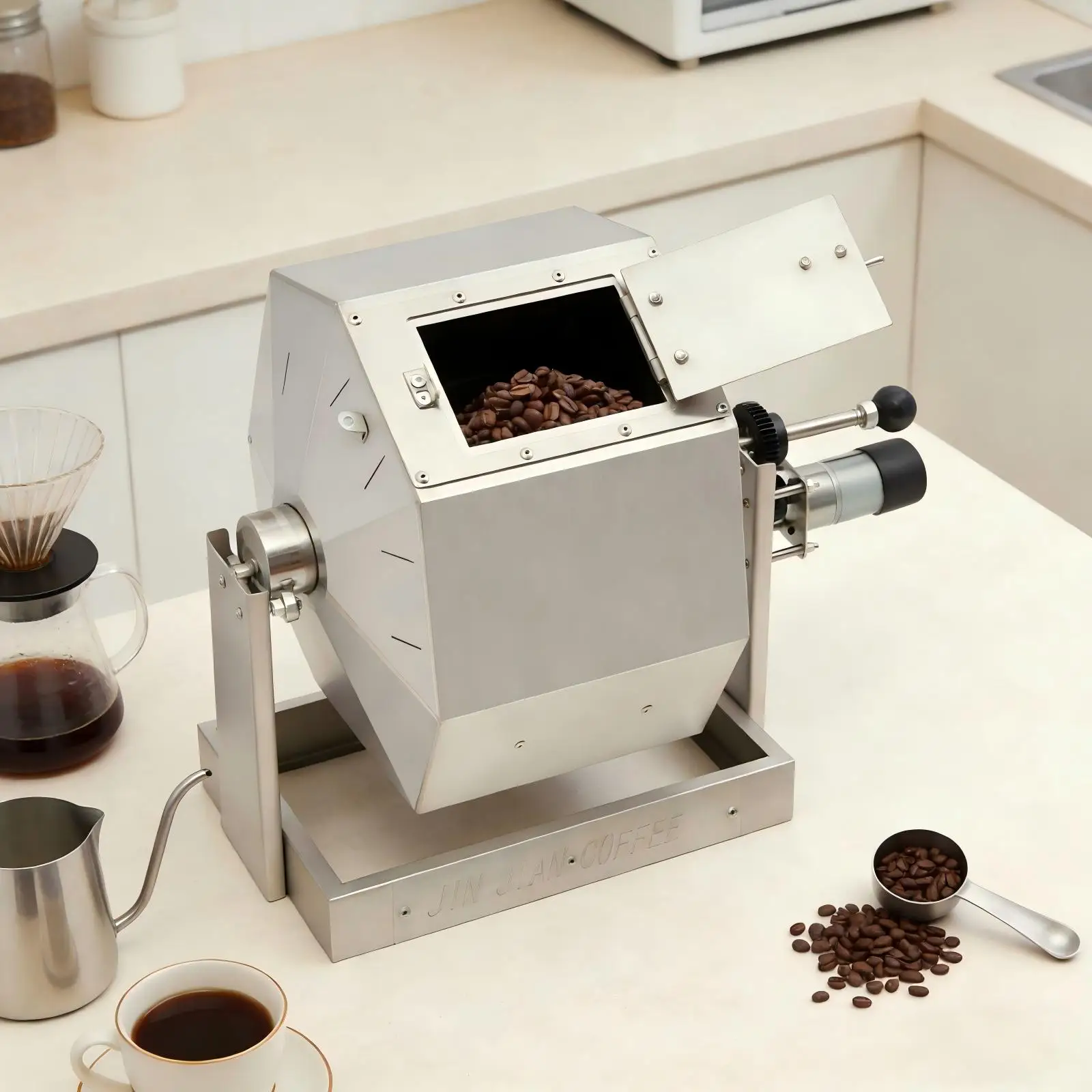 

Автоматическая роторная сушилка для кофе и орехов 14,5 л, соответствует стандартам США, для обжарки кофейных зерен, арахиса, орехов, соевых бобов