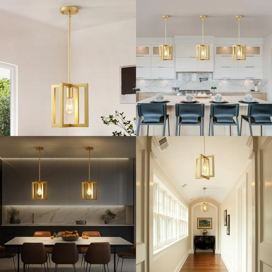 

Mini Modern Farmhouse Pendant Lighting for Kitchen Island, Adjustable Industrial Entryway Light Fixture Hanging for for Hallway